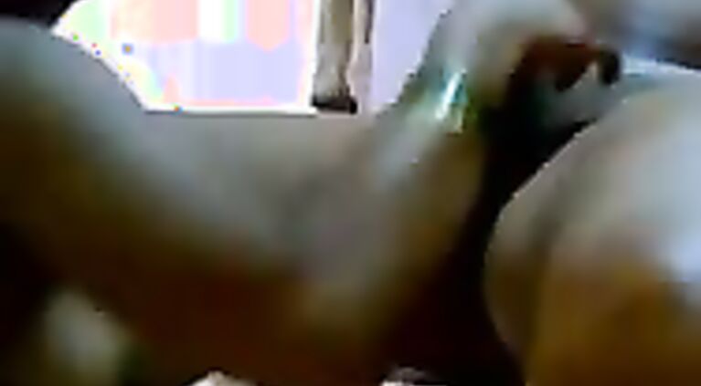 Horny mumbai kaamwali bai sucking her master cock in lounge lying naked in bed and man plays with her tits and fingers her choot.