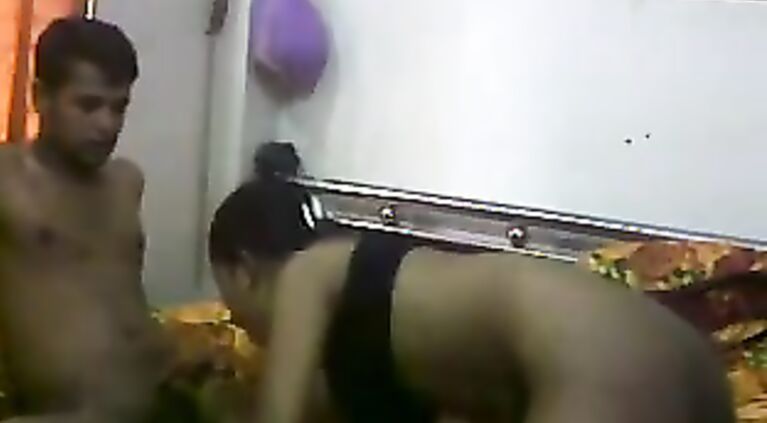 Sexy girl wearing clothes after sex with boyfriend