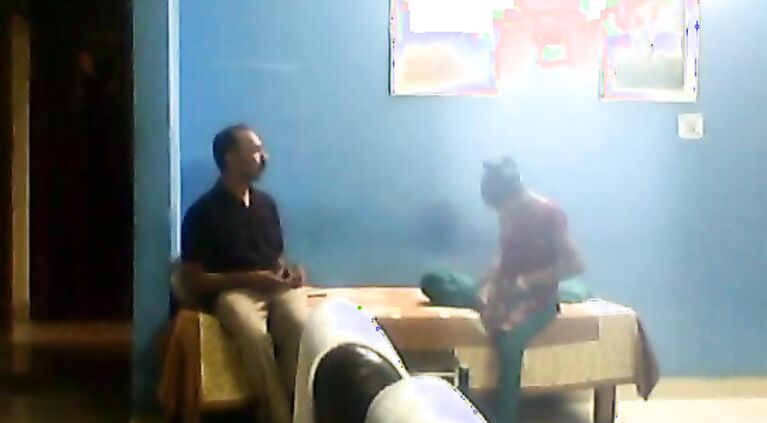 This bhabhi exposed by her dewar secretly record her shower video sitting in a wash basin cabinet