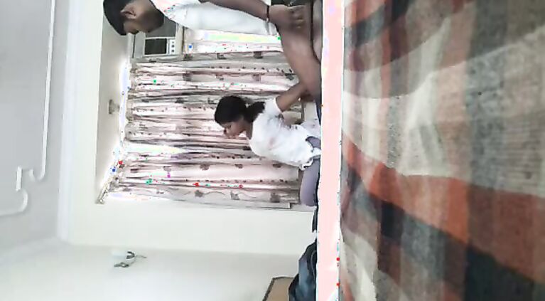 Chennai boss with her sexy secretary in hotel room enjoying foreplay session with her.