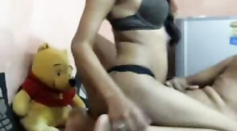 Neelu high class mumbai call girl with her client in hotel ambassador changing her bra to get dressed