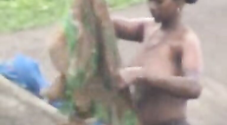 Village Girl Taking Shower - Movies.