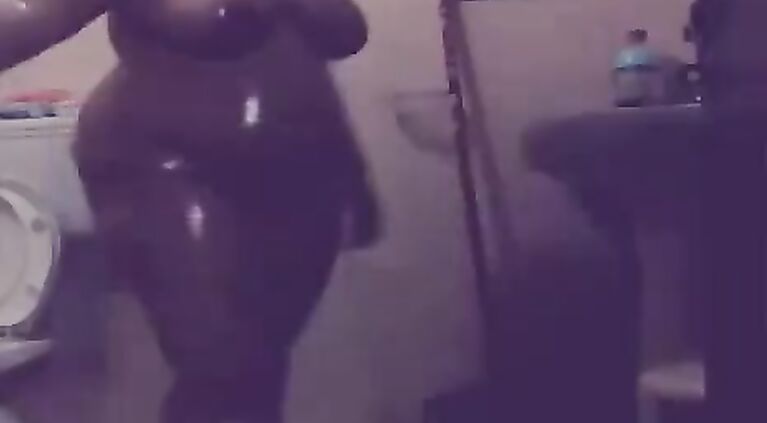 BBW Indian housewife taking shower soaping her mature assets giving some hot poses to her husband who is filming her!.
