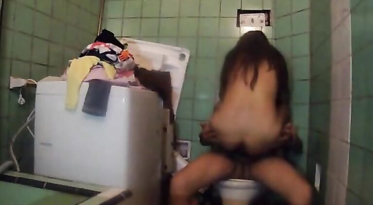 NRI couple visiting India living in their relative house in Mumbai and due to lack of space available they decide to fuck in a toilet.