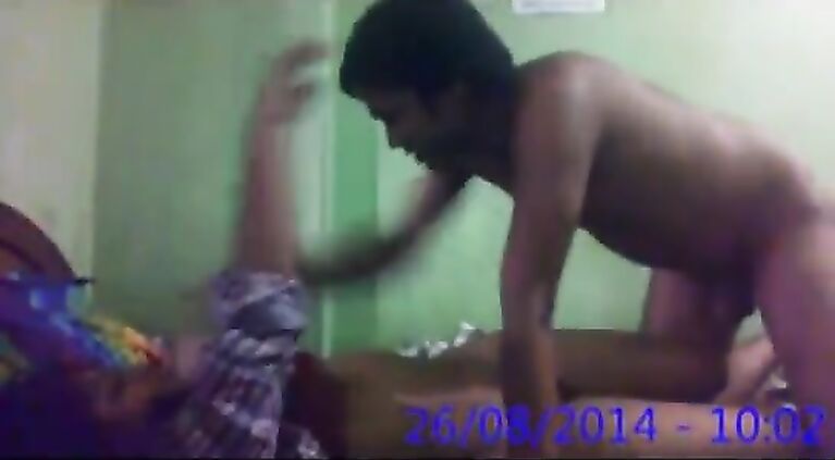 Plumpy Hyderabadi mature Indian bhabhi in sexy pink nighty showing boobs with her bra pulled down