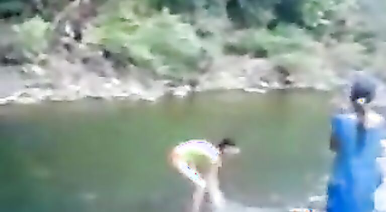 Public Full Nude River Bath.