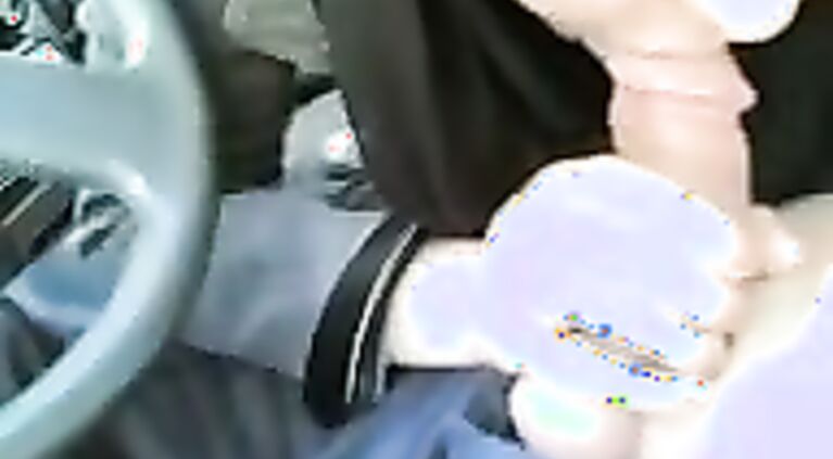 Arab slut sucking my cock in the car.