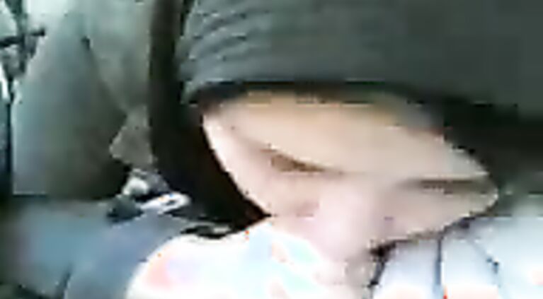 Arab slut sucking my cock in the car.