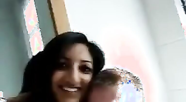Tamil Woman kissing her white boyfriend Indian NRI