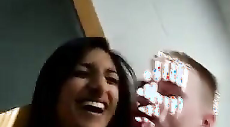 Tamil Woman kissing her white boyfriend Indian NRI