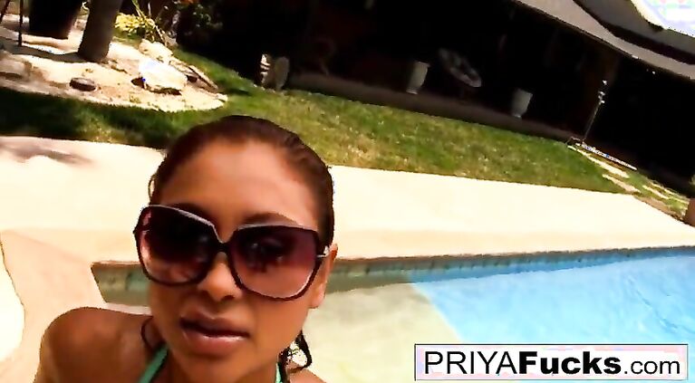 Sexy summer day in the pool with a cute Desi pornstar