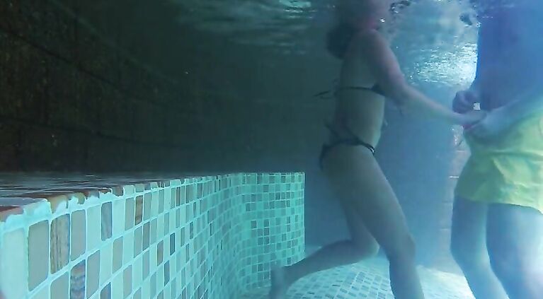 Housewife hotel pool holiday vs boy