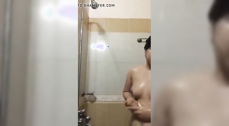Naked bare sister in front of camera
