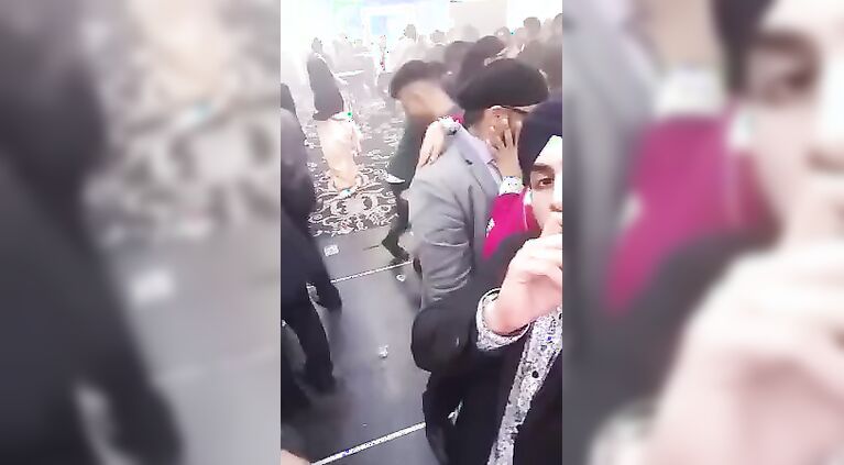 punjabi boys having fun with a girl in public