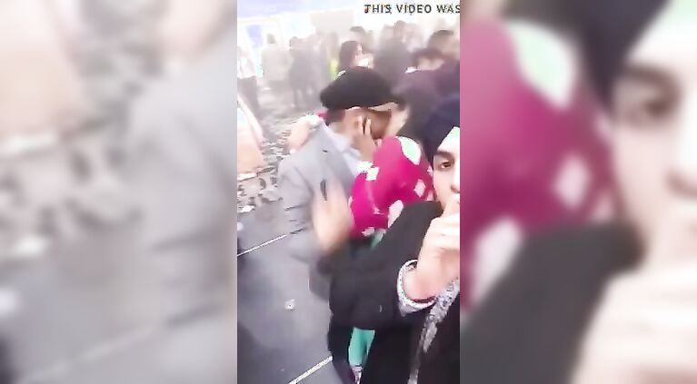 punjabi boys having fun with a girl in public