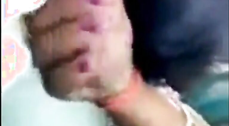 Indian aunty holding cock in train