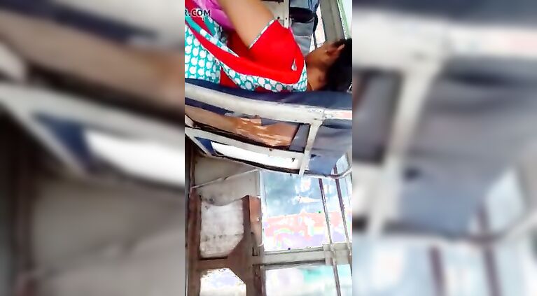 Indian teenage married girl beautiful side  view in bus (part 2)