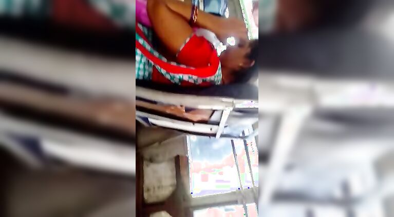 Indian teenage married girl beautiful side  view in bus (part 2)