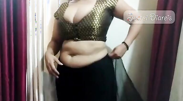 Beautiful shona bhabhi teaching how to wear saree