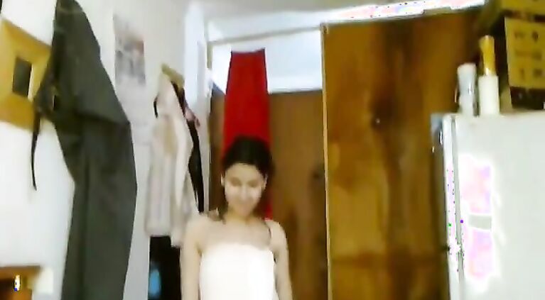 Desi Cute Girl Dancing In Towel After Shower