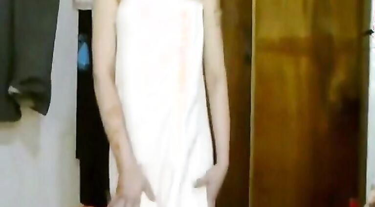 Desi Cute Girl Dancing In Towel After Shower