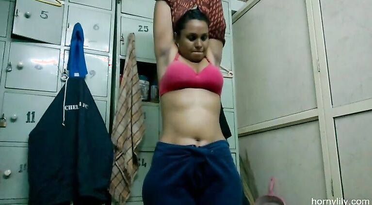 Lily changing at gym