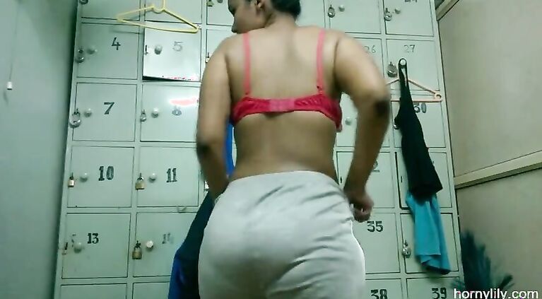 Lily changing at gym