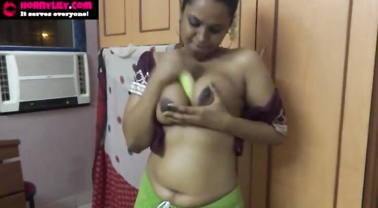 Mumbai Maid Horny Lily Hand-Job Off Instruction In Sari In Clear Hindi Desi and In Tamil