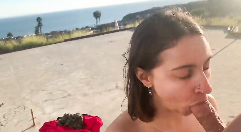 Public Face fucking chesty Desi in Malibu and swallows cum — IG: @haileyrose.baby
