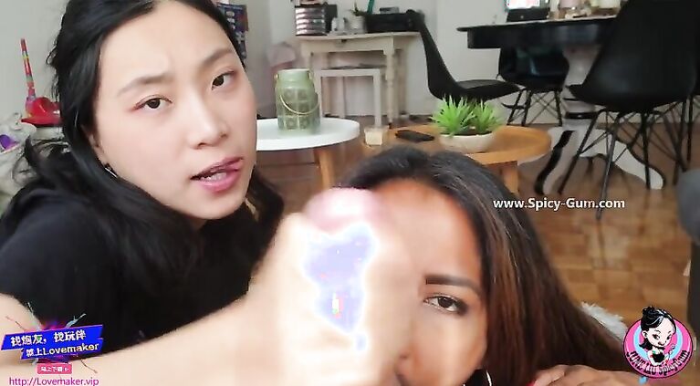 June Liu / SpicyGum 刘玥 ft Latika Jha - Jav Teens, Chinese and Desi Giving Double oral / CIM