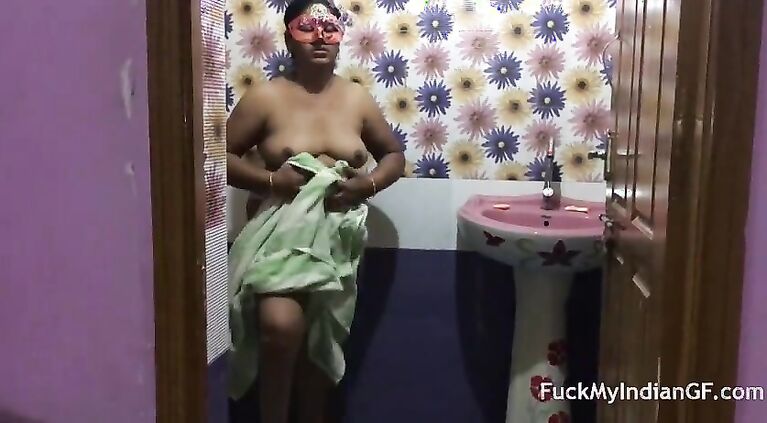 Desi Milf After Shower Drying Asking Her Man To Have Sex