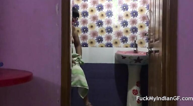 Desi Milf After Shower Drying Asking Her Man To Have Sex
