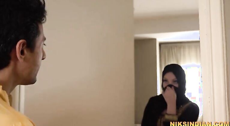 Muslim stepsister in hijab sucks dick, fucks and swallows cum of stepbrother
