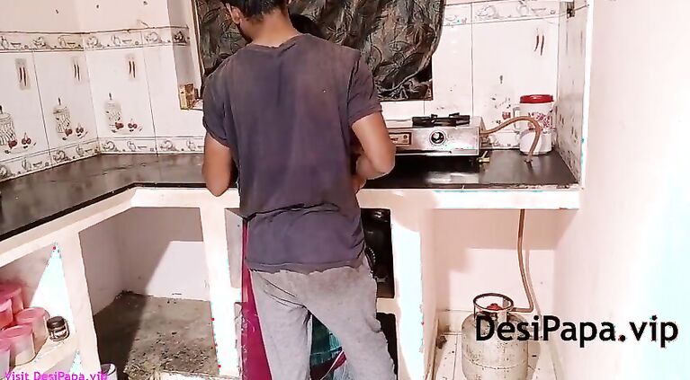 Tamil Bhabhi With Her Husband In Kitchen Fucking In Doggy