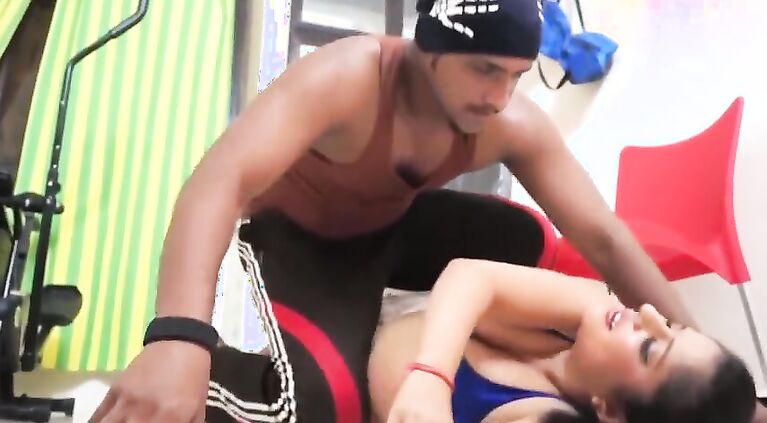 Gym trainer SEX With Cute Beautiful Girl | CUTE CUTE Aunty | Huge Boobs