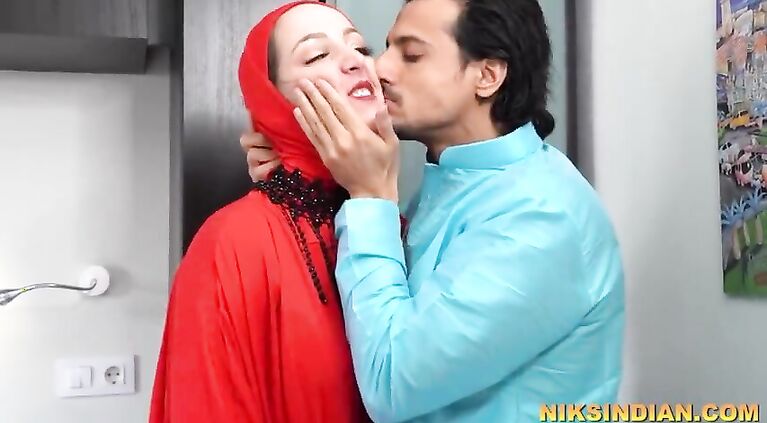 Hijabi Muslim housewife of an old man gets fucked by another man