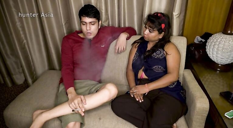 After Smoking Weed, Horny Tamil Housewife Gets Fucked Hard On Sofa