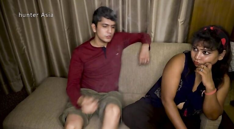 After Smoking Weed, Horny Tamil Housewife Gets Fucked Hard On Sofa