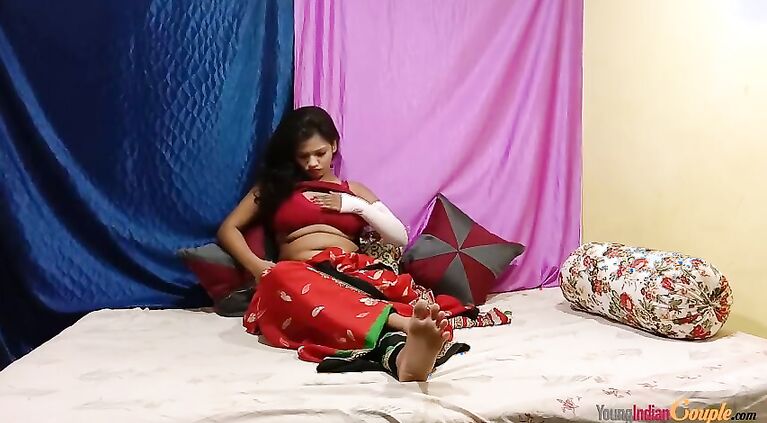 Tamil Girl In Red Sari Fingering Cunt, Masturbating and Rubbing Her Clit To Orgasm - Full Indian Hindi
