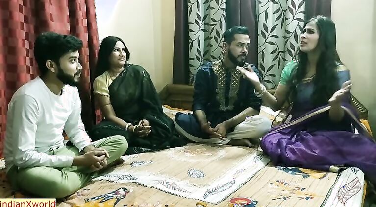 Amazing sexy sex..Tamil cute bhabhi swaping with Hindi cute family sex