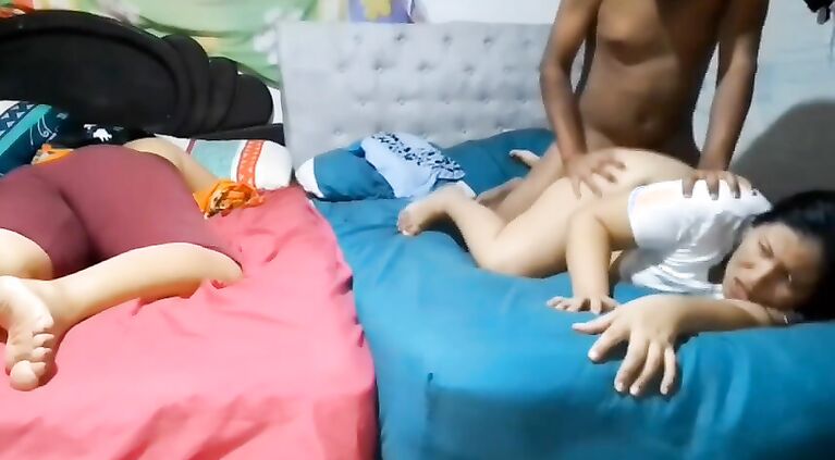 stepson fucks his stepmother hard while his stepsister rests
