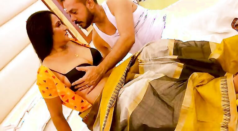 MIDDLE AGE BEAUTIFUL COUPLE DOING FUN HARDLY IN HIS ROOM