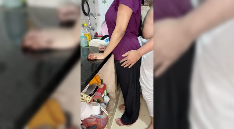 My maid was cleaning in the kitchen I went and fucked her when my housewife was out