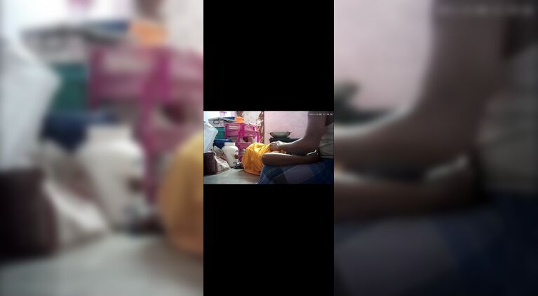 Desi housewife kissing butt and pressing boobs
