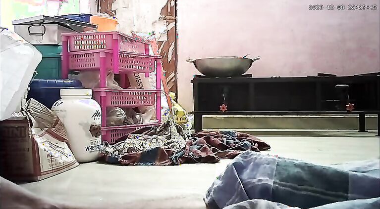 Desi housewife kissing butt and pressing boobs