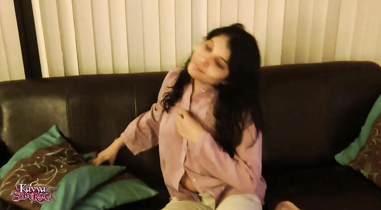Kavya performing for her website, she bends her nice ass over and gives it a little spanking while asking, Do you like that.