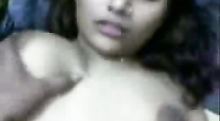 Plumpy Andhra housewife Usha laying naked in bed with her man getiing her pussy finger fuck