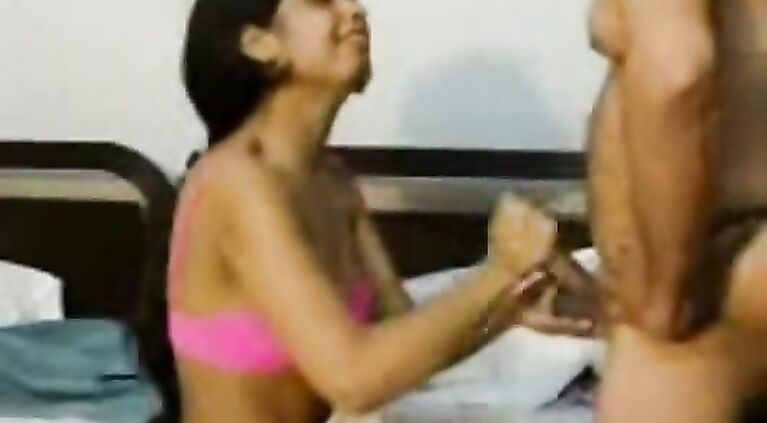 Hidden cam footage of Paki teen Nadia giving her BF a boyfriend sucking his stiff cock.